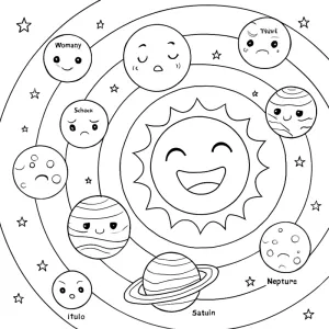 Desenho do Sistema Solar para colorir 29