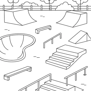Desenho de skate para colorir 2