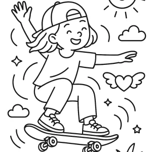 Desenho de skate para colorir 3