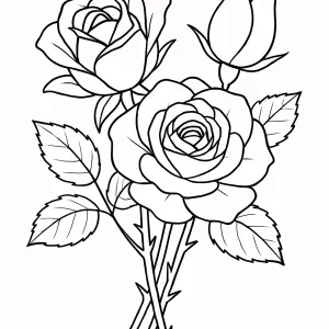 Desenho de rosa para colorir 4
