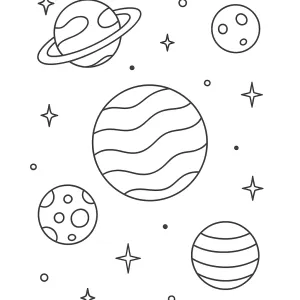 Desenho de planetas para colorir 1