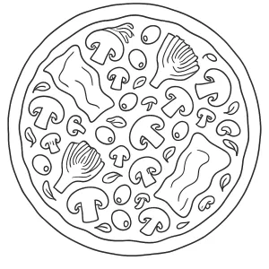 Desenho de pizza para colorir 4