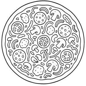 Desenho de pizza para colorir 12