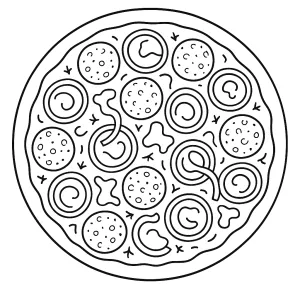 Desenho de pizza para colorir 14