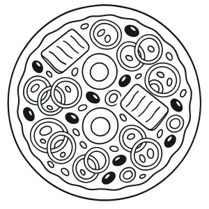 Desenho de pizza para colorir 19