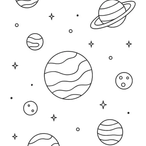 Desenho de planetas para colorir 2