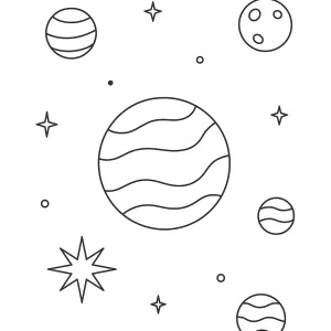 Desenho de planetas para colorir 3
