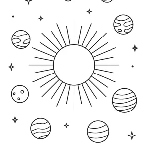Desenho de planetas para colorir 4