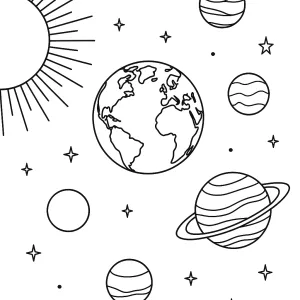 Desenho de planetas para colorir 5