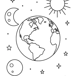 Desenho de planetas para colorir 6