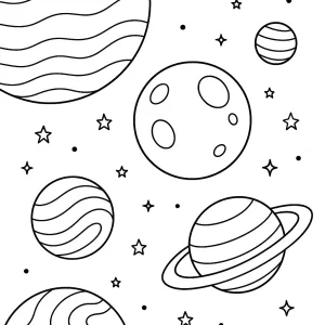 Desenho de planetas para colorir 8