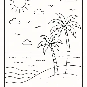 Desenho de praia para colorir 25