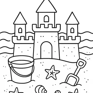 Desenho de praia para colorir 26