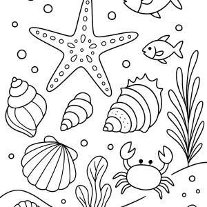 Desenho de praia para colorir 27