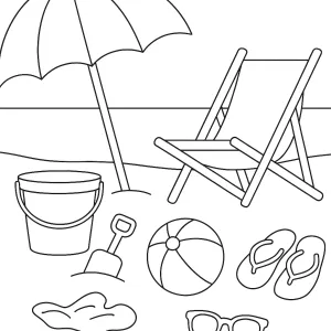 Desenho de praia para colorir 28