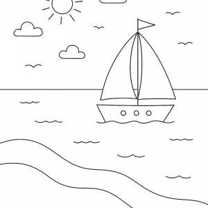 Desenho de praia para colorir 29