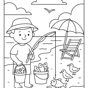 Desenho de praia para colorir 32