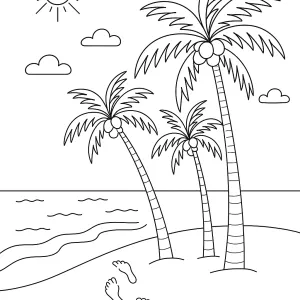 Desenho de praia para colorir 33