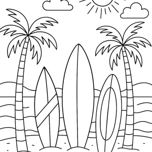 Desenho de praia para colorir 38