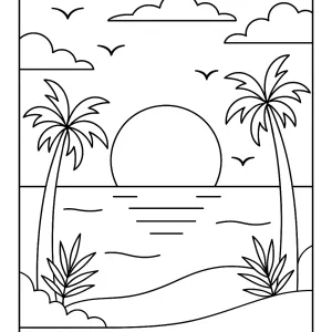 Desenho de praia para colorir 39