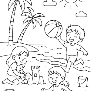 Desenho de praia para colorir 40