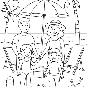 Desenho de praia para colorir 44