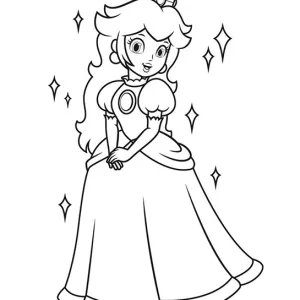 Desenho da Princesa Peach para colorir 2