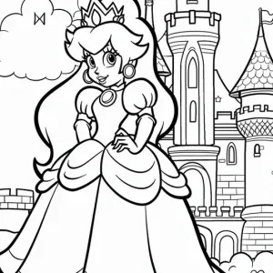 Desenho da Princesa Peach para colorir 7