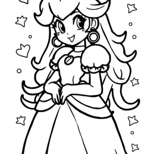 Desenho da Princesa Peach para colorir 9