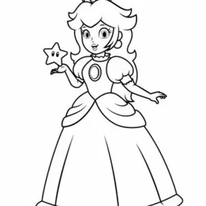 Desenho da Princesa Peach para colorir 10