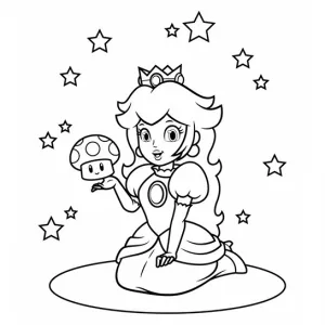 Desenho da Princesa Peach para colorir 12