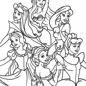 Desenho das Princesas Disney para colorir 45