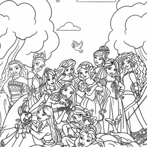 Desenho das Princesas Disney para colorir 46