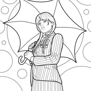 Desenho da Wandinha para colorir 47
