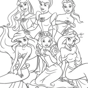 Desenho das Princesas Disney para colorir 48