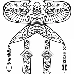 Desenho de papagaio de papel para colorir 12
