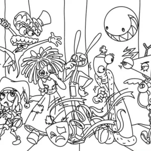 Desenho do Incrível Circo Digital para colorir 2