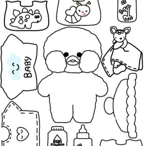 Desenho de paper doll para colorir 14