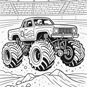 Desenho de monster truck para colorir 32