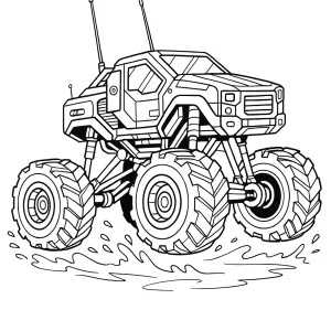 Desenho de monster truck para colorir 46