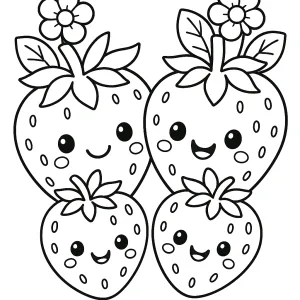 Desenho de morango para colorir 3