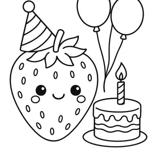 Desenho de morango para colorir 19