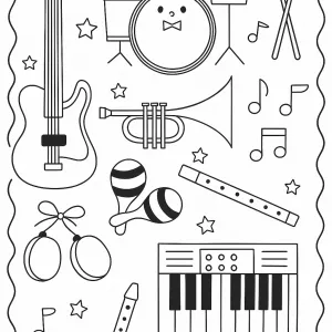 Desenho de música para colorir 36