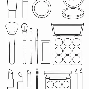Desenho de maquilhagem para colorir 20