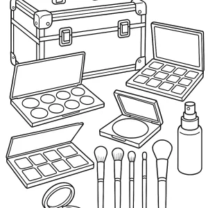 Desenho de maquilhagem para colorir 21