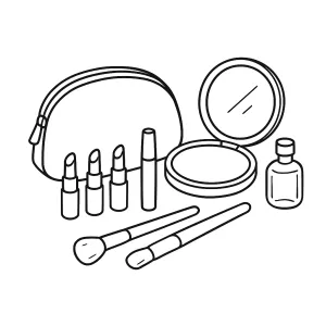 Desenho de maquilhagem para colorir 22