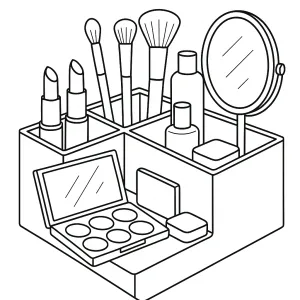 Desenho de maquilhagem para colorir 23