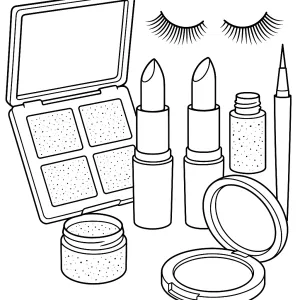 Desenho de maquilhagem para colorir 24