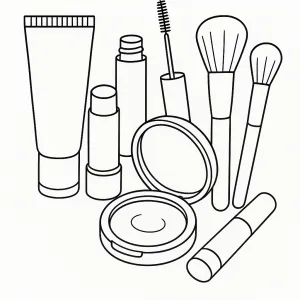 Desenho de maquilhagem para colorir 25