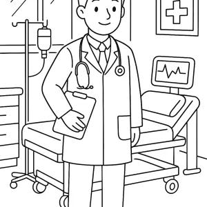 Desenho de médico para colorir 16